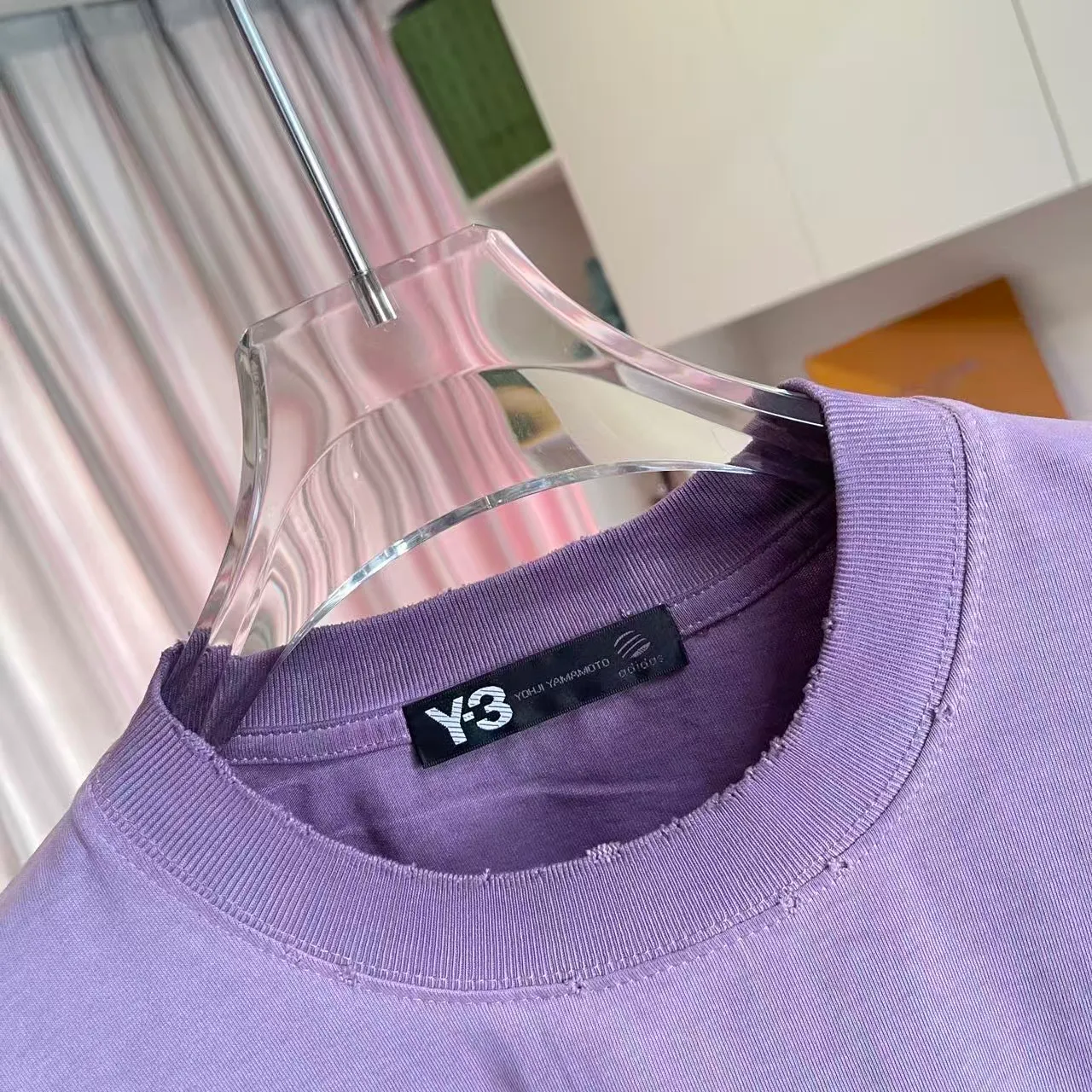 Y-3 2026 Summer New Arrival Washed, distressed, personalized letter logo print, short-sleeved T-shirt, customized fabric g Men and women Same Style Size: S M L XL XXL Five sizes Color: White Brown Purple Gray