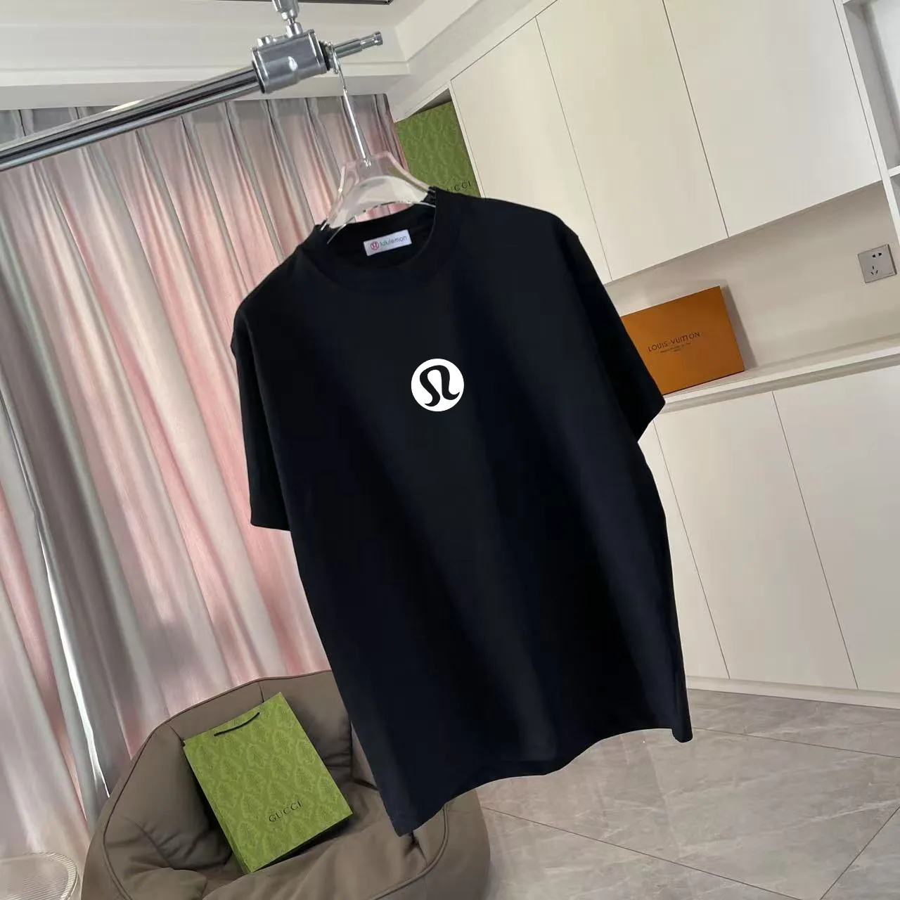 lulu* 2025 New Arrival logo g t Same Style Size：S M L XL XXL ：Black White Green Purple