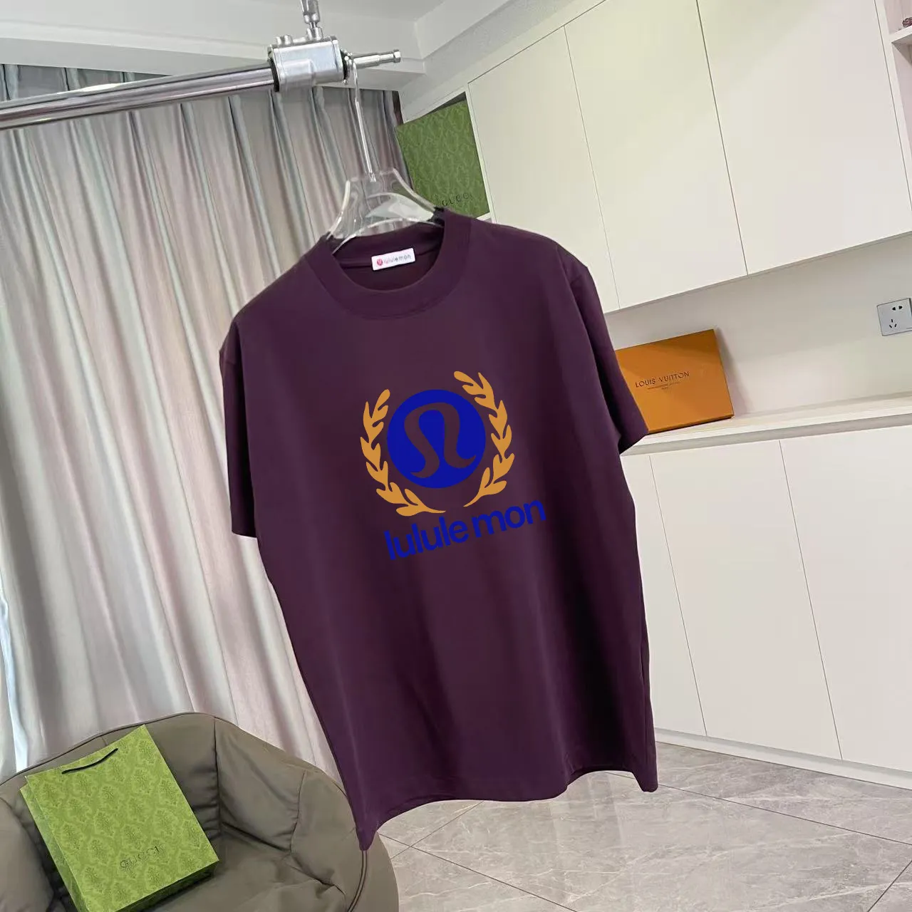 lulu* 2025 New Arrival logo g t Same Style Size：S M L XL XXL ：Black White Red Purple