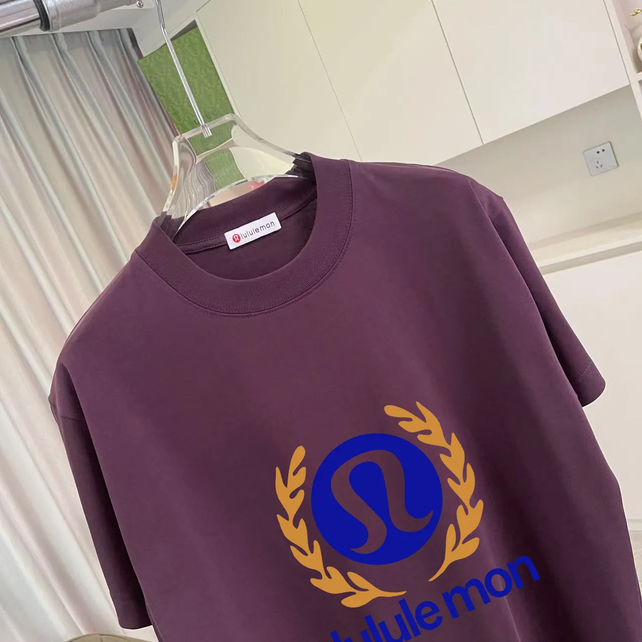 lulu* 2025 New Arrival logo g t Same Style Size：S M L XL XXL ：Black White Red Purple