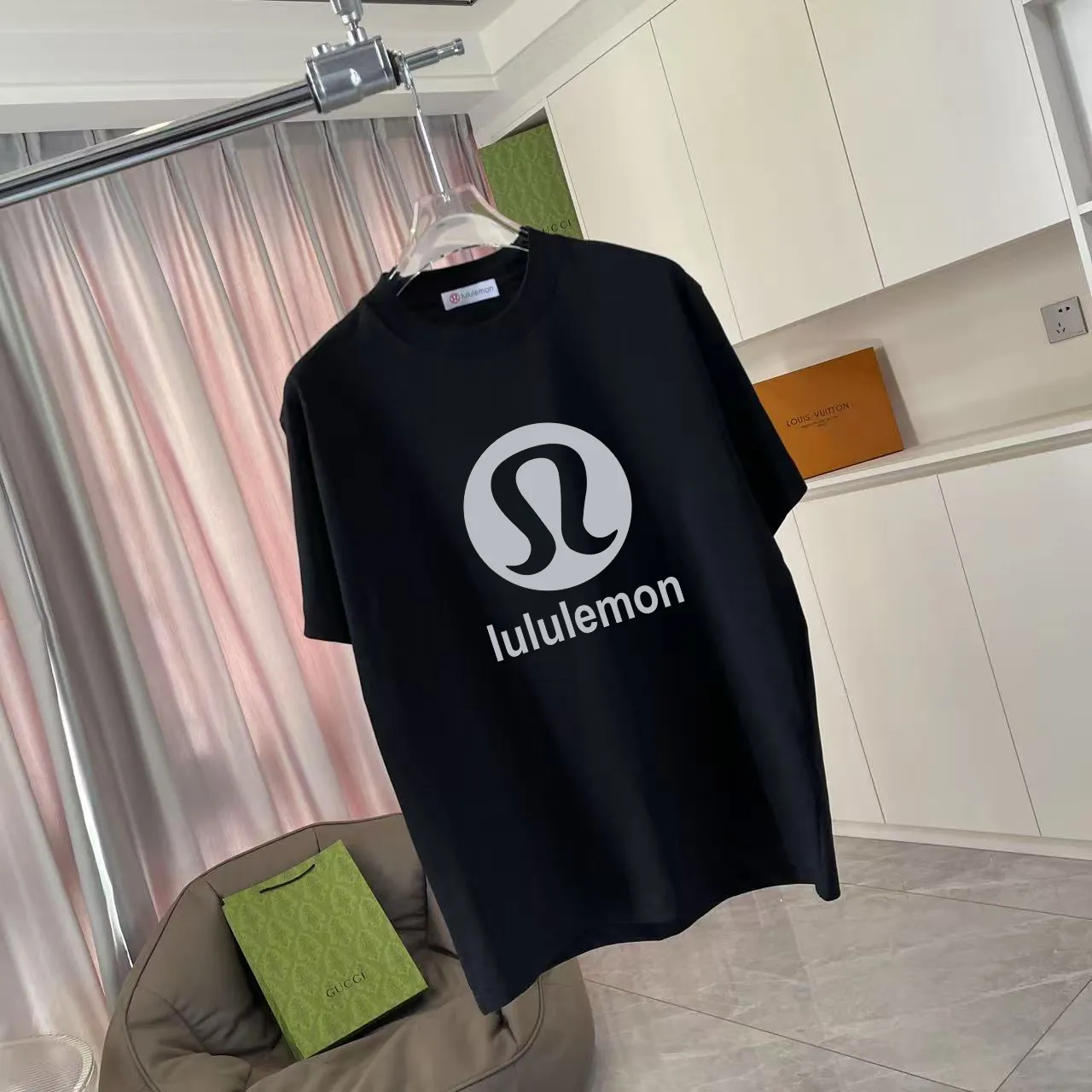 lulu* 2025 New Arrival logo g t Same Style Size：S M L XL XXL ：Black White Green Purple
