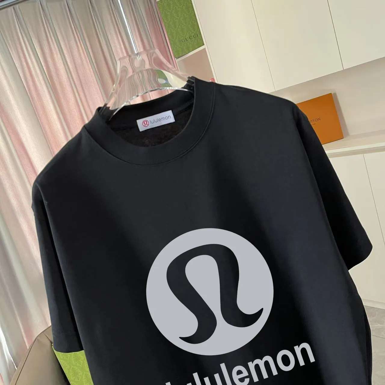 lulu* 2025 New Arrival logo g t Same Style Size：S M L XL XXL ：Black White Green Purple