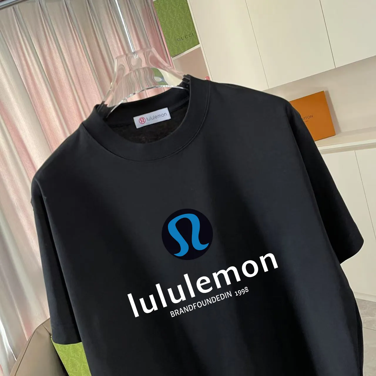 lulu* 2025 New Arrival logo g t Same Style Size：S M L XL XXL ：Black White Green Purple
