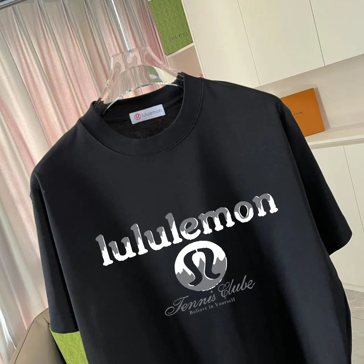 lulu* 2025 New Arrival logo g t Same Style Size：S M L XL XXL ：Black White Blue Purple