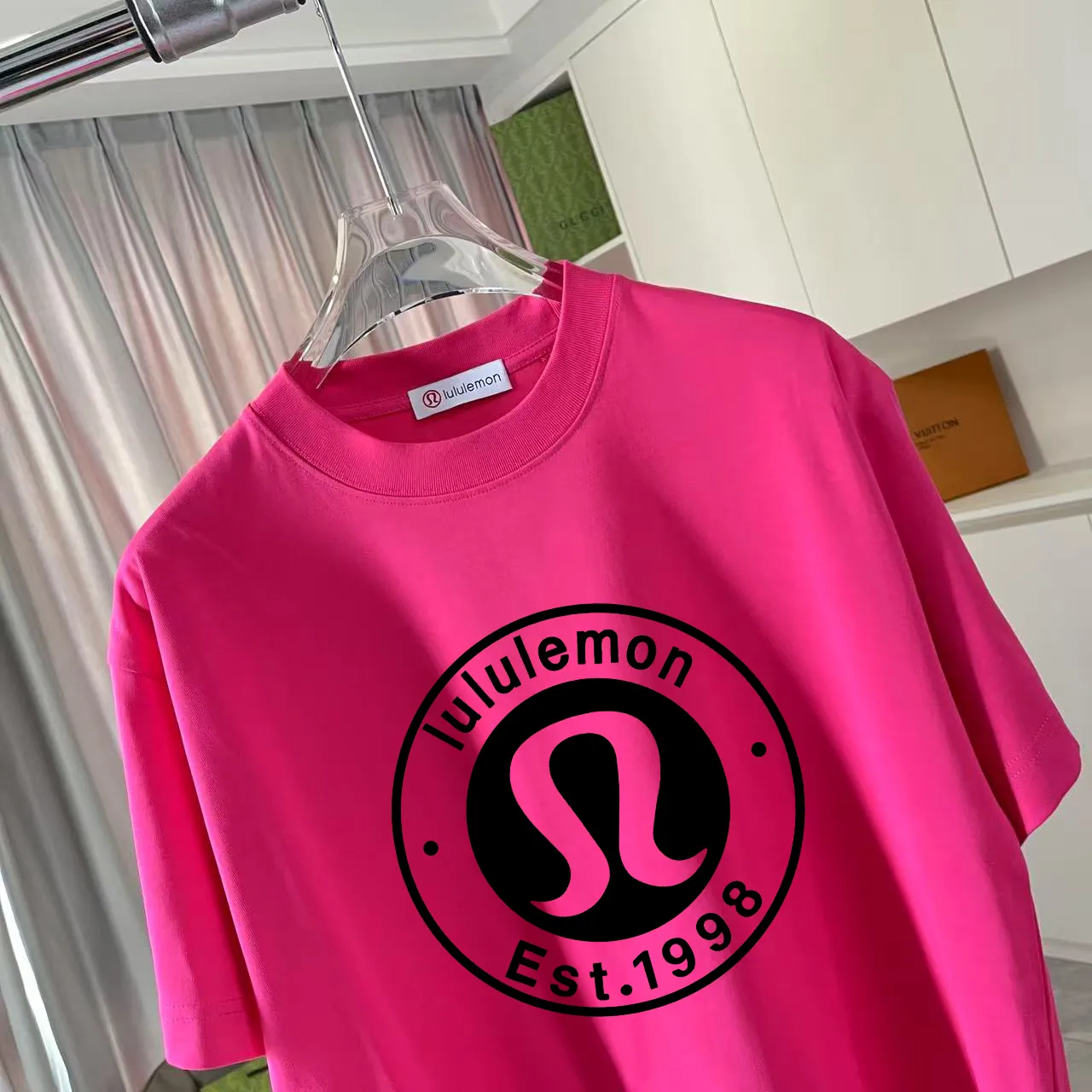 lulu* 2025 New Arrival logo g t Same Style Size：S M L XL XXL ：Black White Red Gray