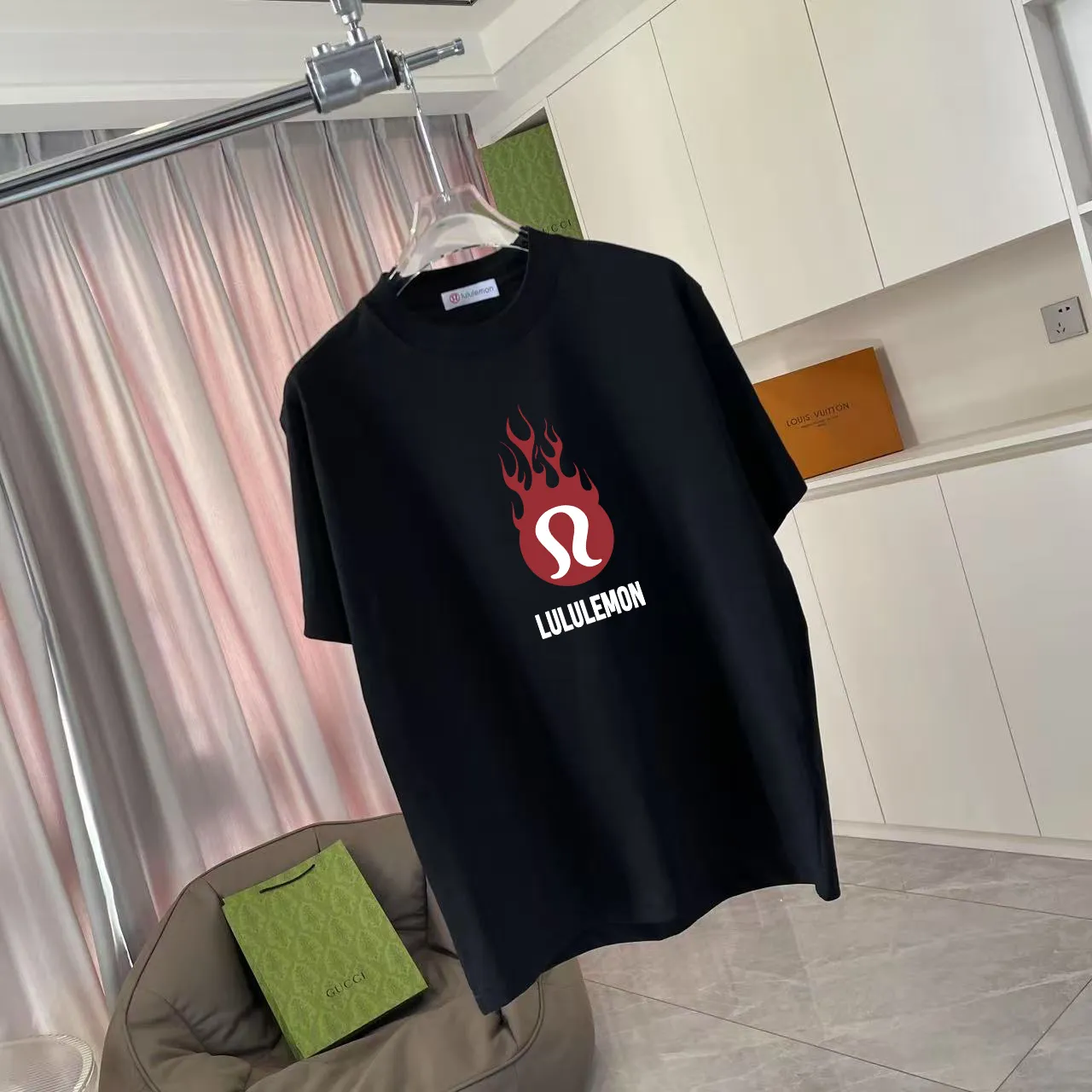 lulu* 2025 New Arrival logo g t Same Style Size：S M L XL XXL ：Black White Pink Purple