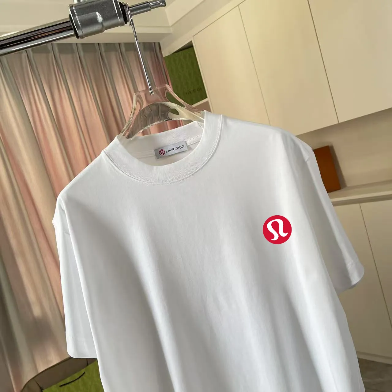 lulu* 2025 New Arrival logo g t Same Style Size：S M L XL XXL ：Black White Pink Green