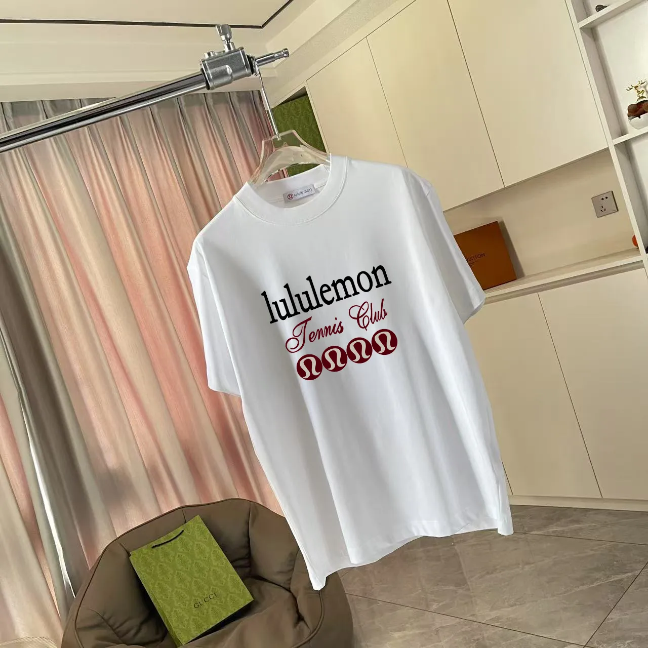 lulu* 2025 New Arrival logo g t Same Style Size：S M L XL XXL ：Black White Green Purple