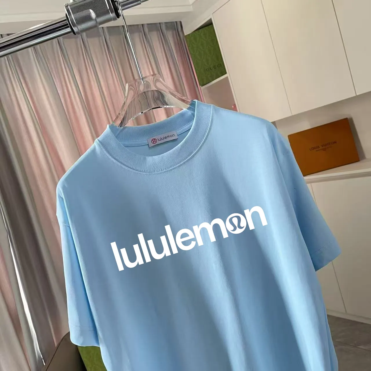 lulu* 2025 New Arrival logo g t Same Style Size：S M L XL XXL ：Black White Green Blue