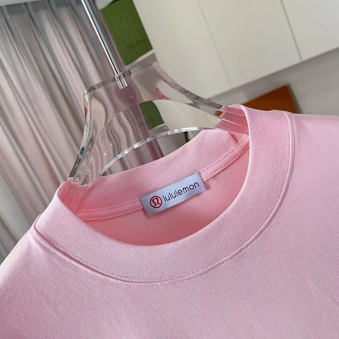 lulu* 2025 New Arrival logo g t Same Style Size：S M L XL XXL ：Black White Pink Gray