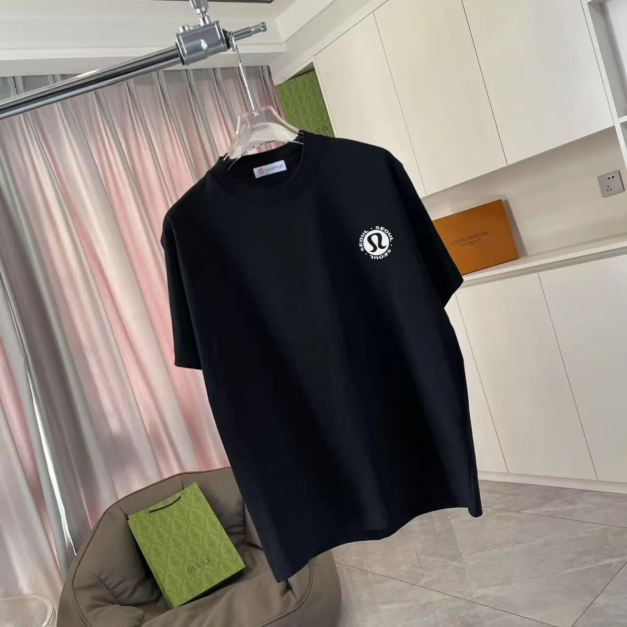 lulu* 2025 New Arrival logo g t Same Style Size：S M L XL XXL ：Black White Green Purple