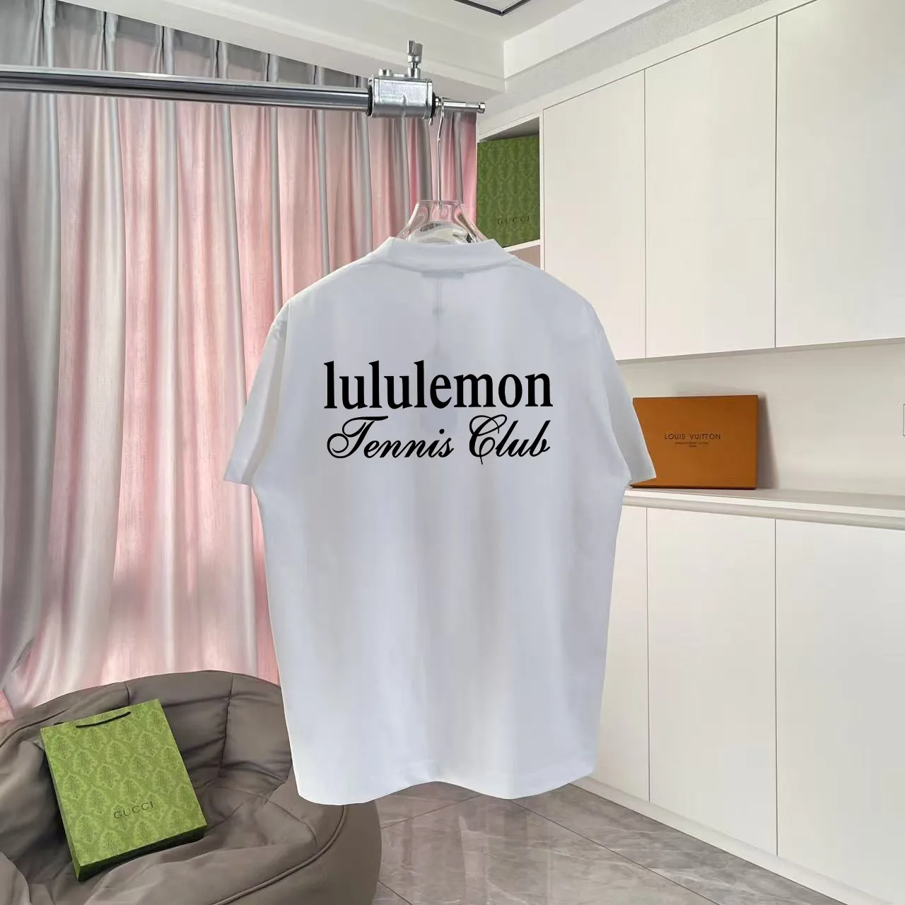 lulu* 2025 New Arrival logo g t Same Style Size：S M L XL XXL ：Black White Green Purple