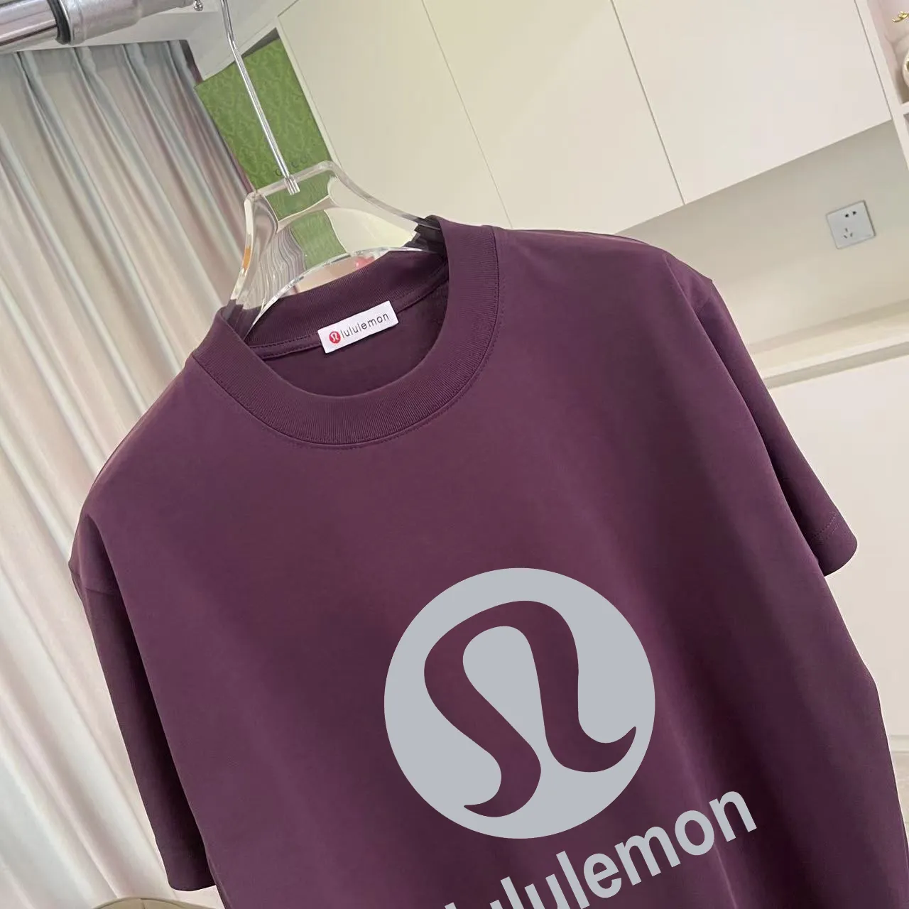 lulu* 2025 New Arrival logo g t Same Style Size：S M L XL XXL ：Black White Green Purple