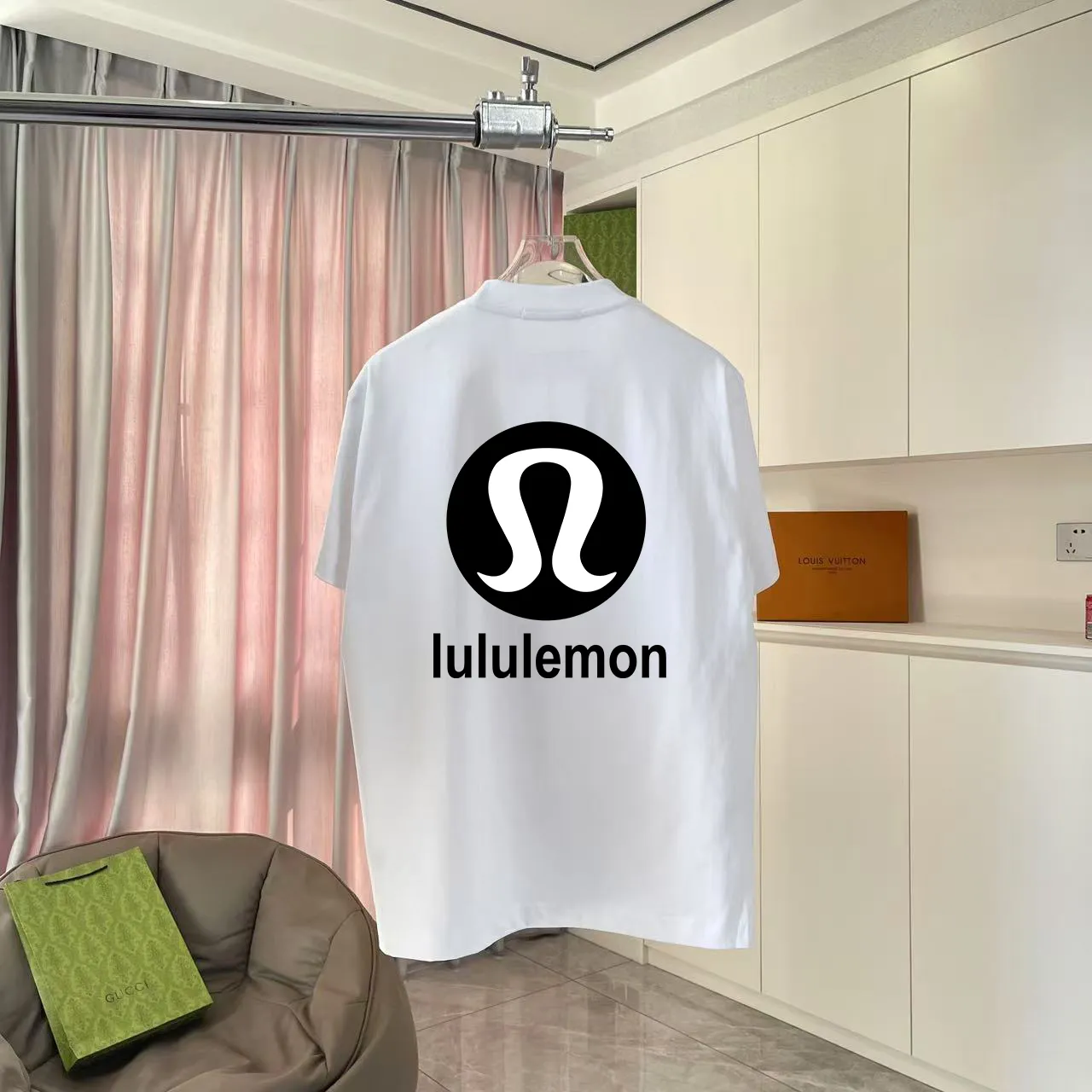 lulu* 2025 New Arrival logo g t Same Style Size：S M L XL XXL ：Black White Red Gray