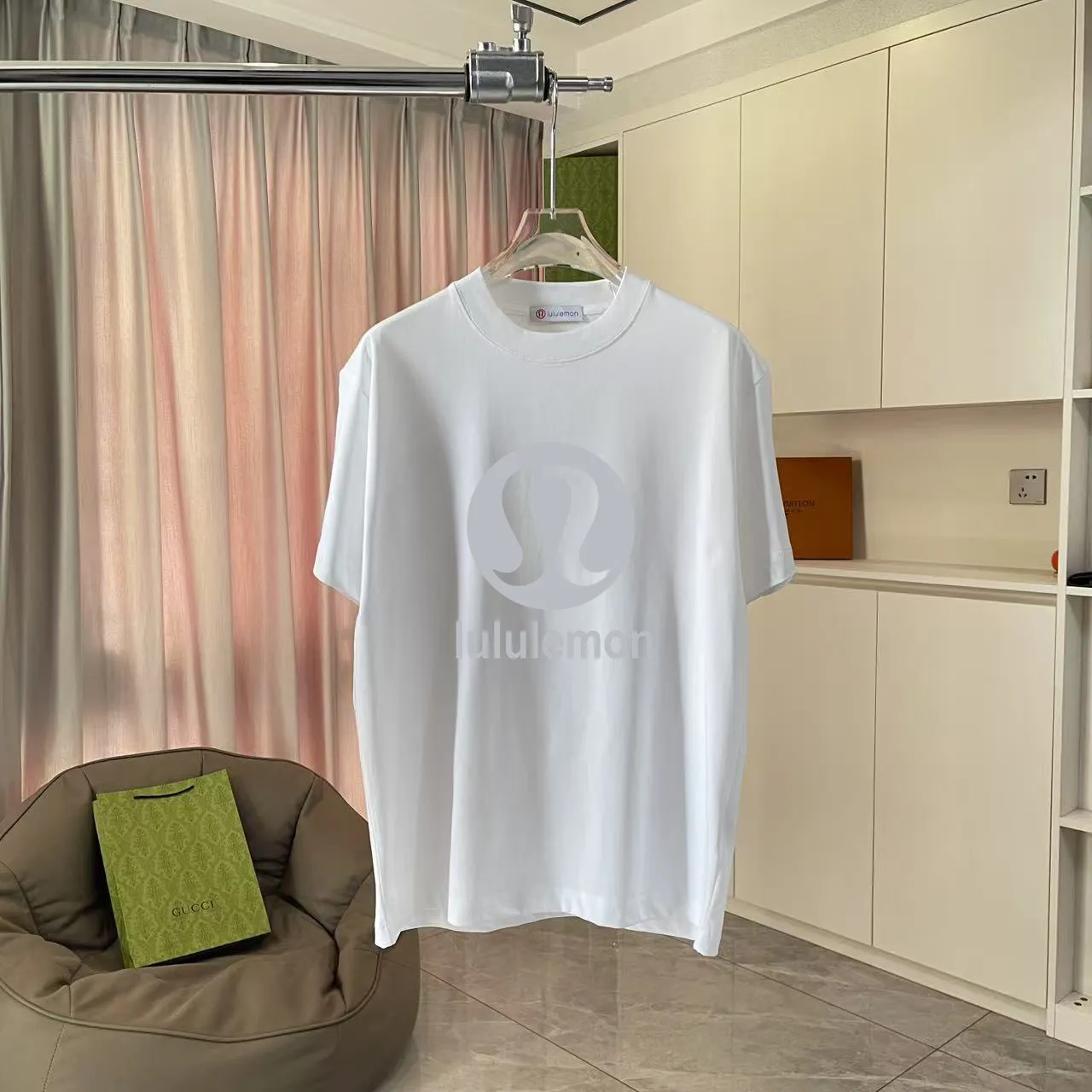 lulu* 2025 New Arrival logo g t Same Style Size：S M L XL XXL ：Black White Green Purple