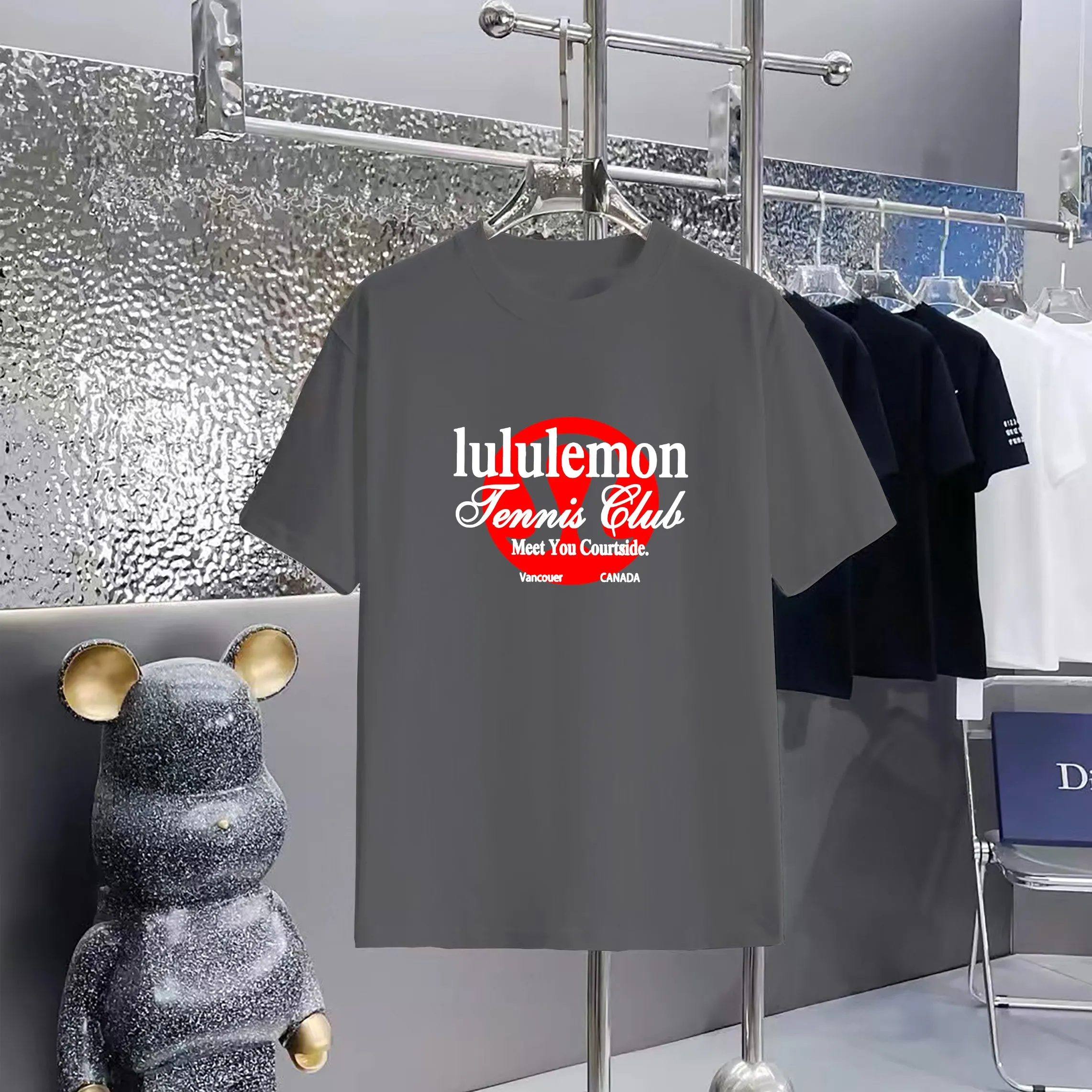 80 LULULEMON T 1:1 1×1 Same Style logo OXS ：Black，White， ，Red， Gray Size：XS-L