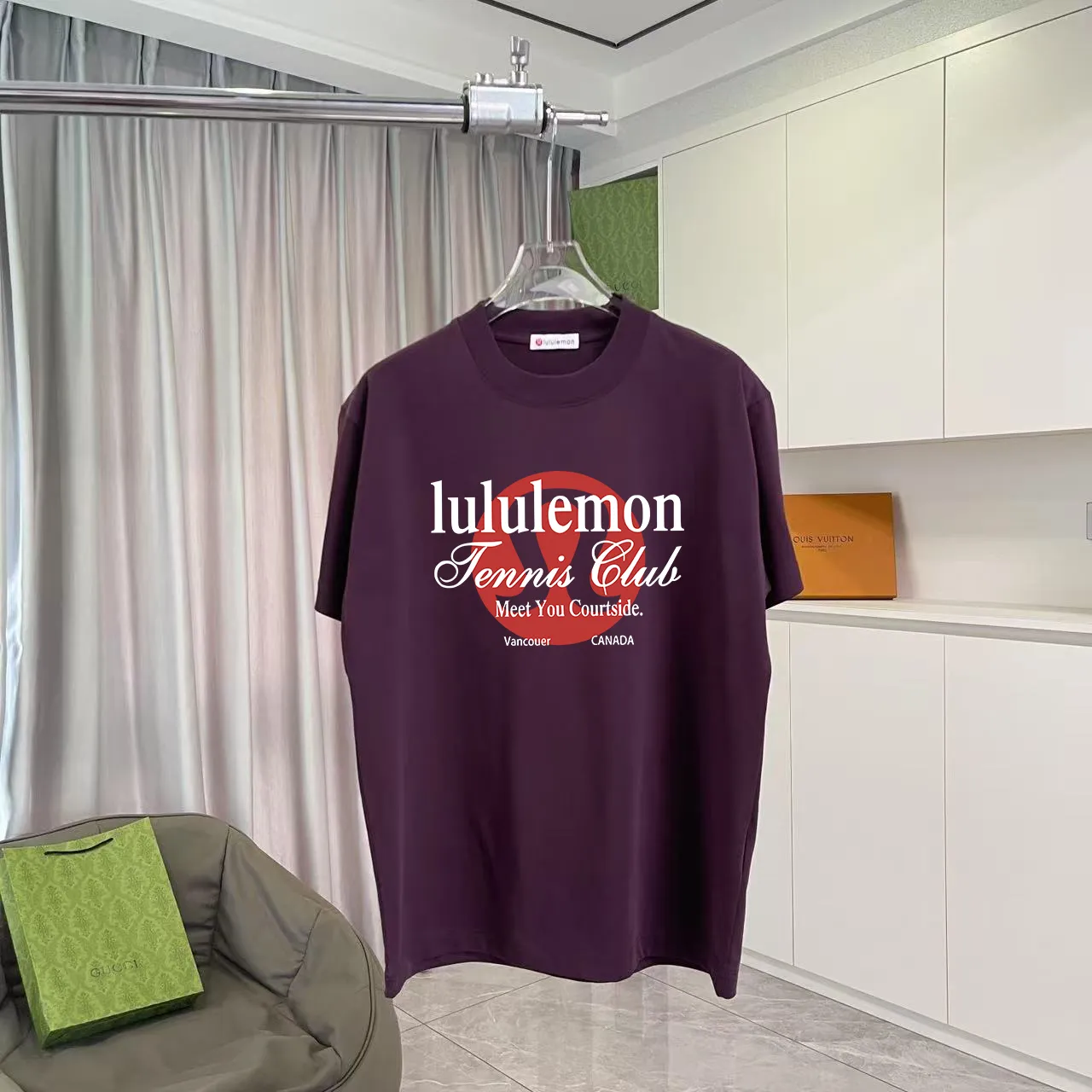 lulu* 2025 New Arrival logo g t Same Style Size：S M L XL XXL ：Black White Pink Purple