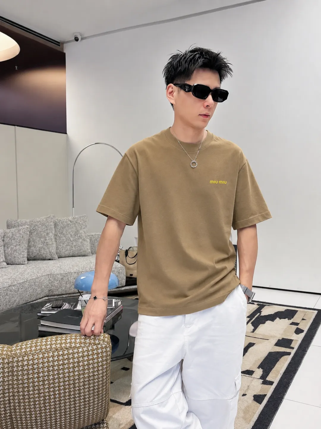 miumiu～ Classic logo， 《 》 ， ， Same Style ， : Black White Coffee Brown Size：S（90-130 ） M（125-150 ） L（135-165 ） XL（160-190 ） XXL（185-220 ）
