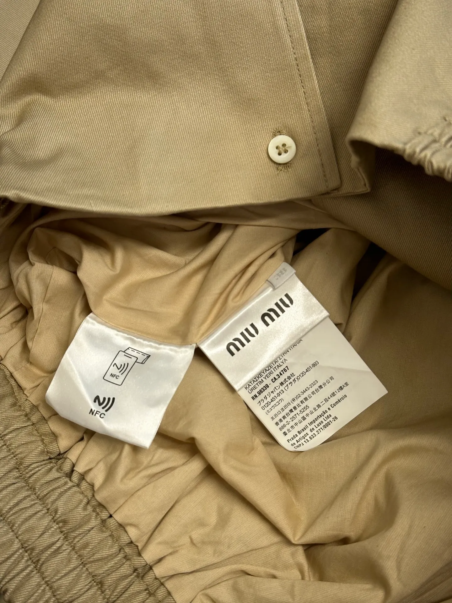 Miu Miu Khaki Miu Miu Classic 1： Miu Miu 2: 3: 4: Size：M-3XL