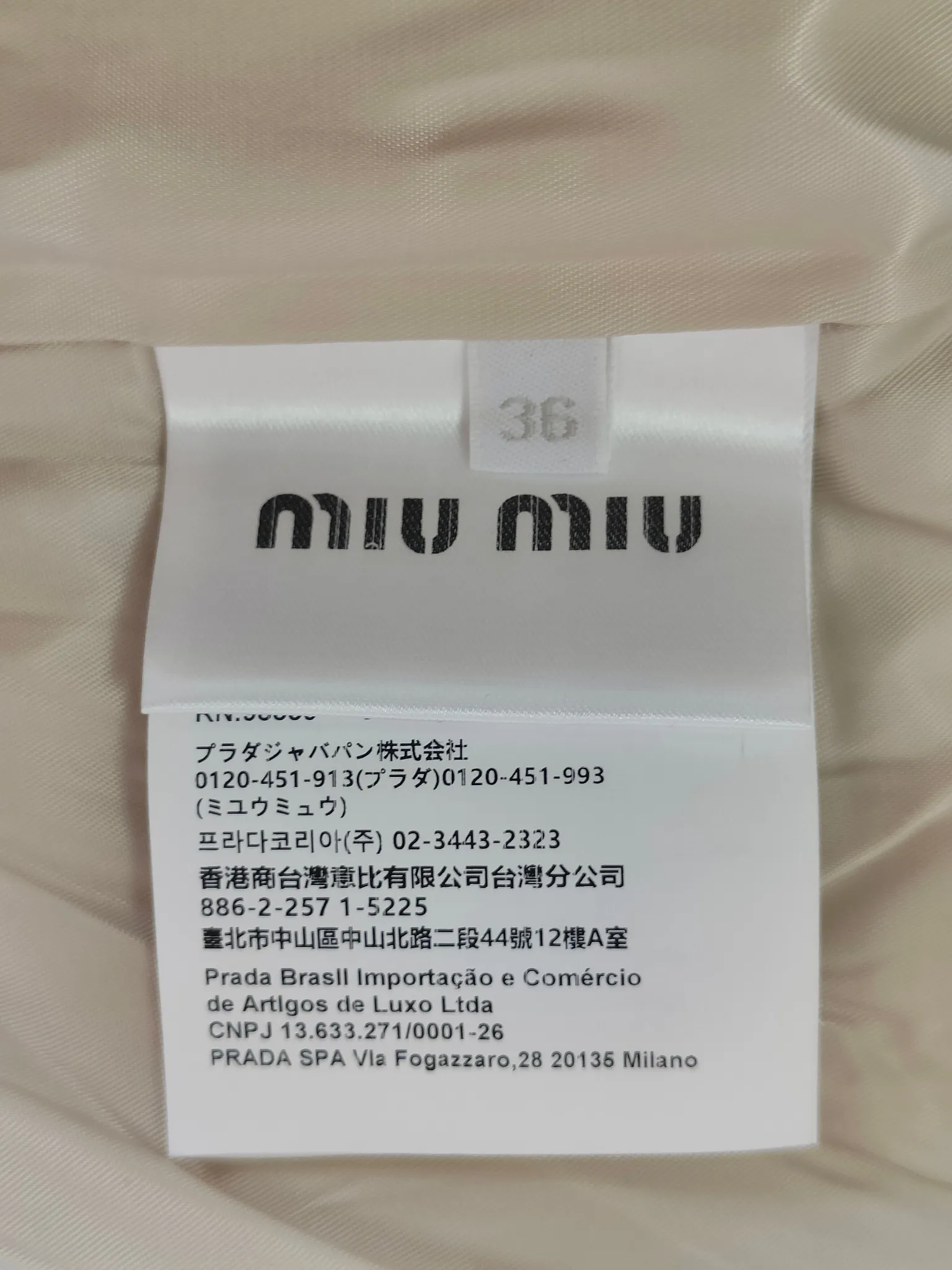 Miumiu 24FW Size：S M L XL